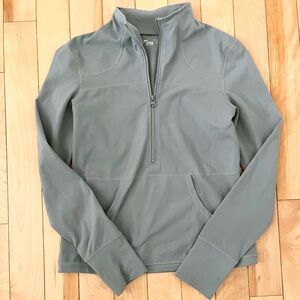 Zyia Activewear Performance Grey Half-Zip Sweater Sweatshirt Size Large